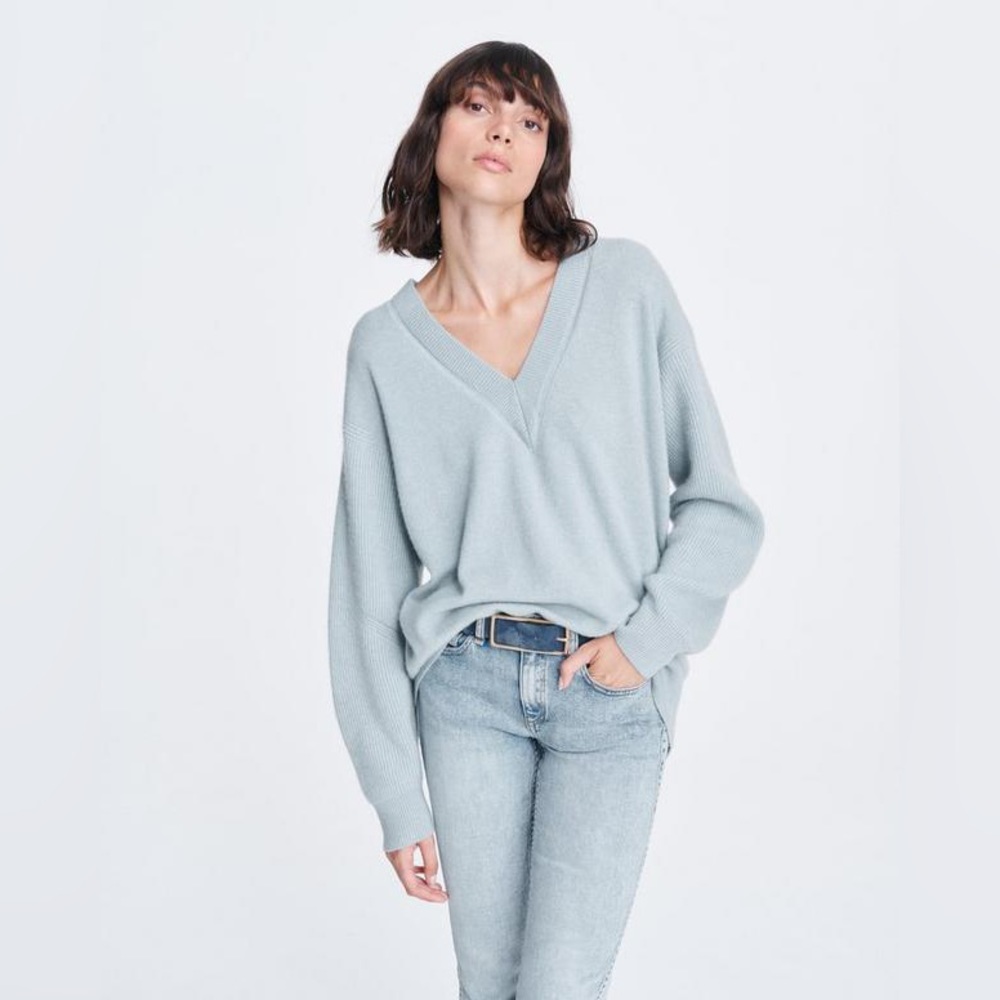 NWT Rag & Bone Leyla Cashmere V-Neck Sweater Pink Size XXS